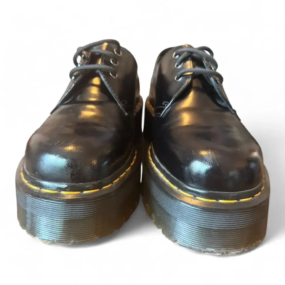 Dr. Martens 1461 Quad Platform Oxford Shoes Black Smooth Leather M10 W11 EU43